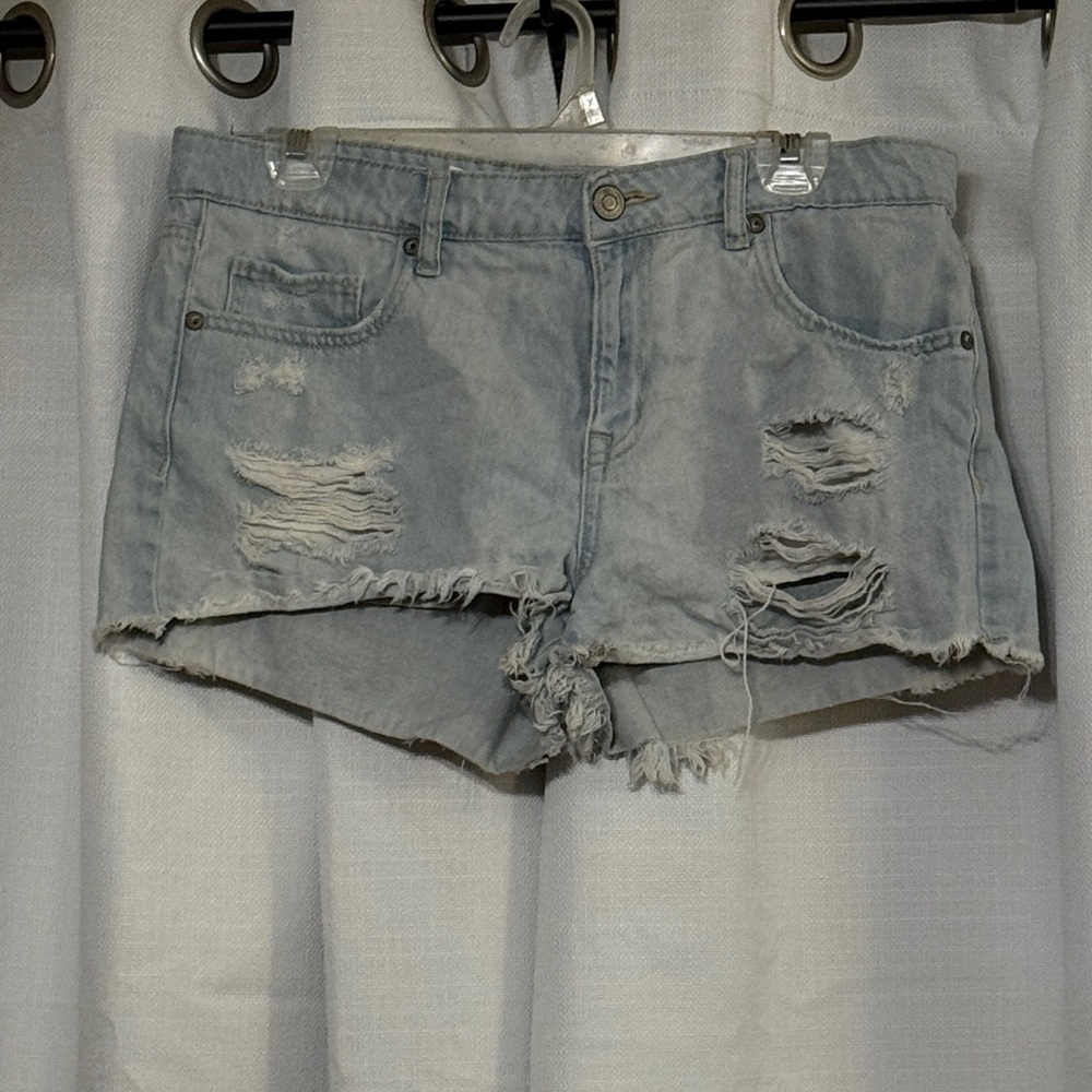 Aeropostale Light Blue Distressed Jean Shorts